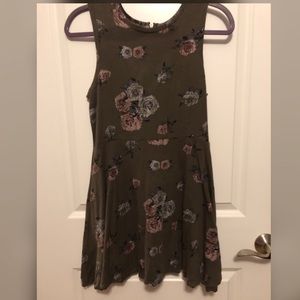 Dark green floral dress
